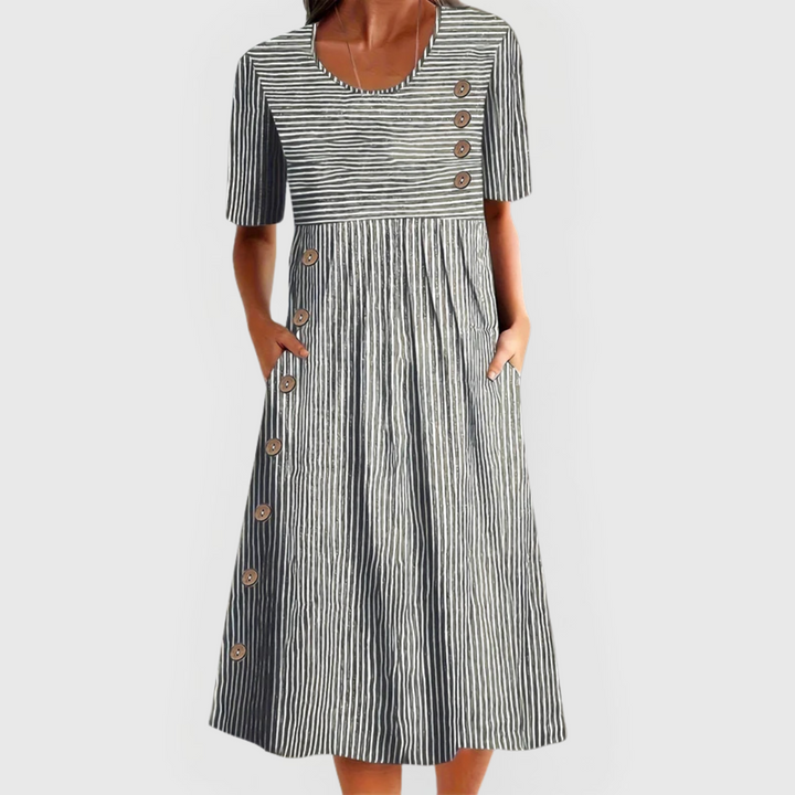 Marta | Women's Striped Midi Dress