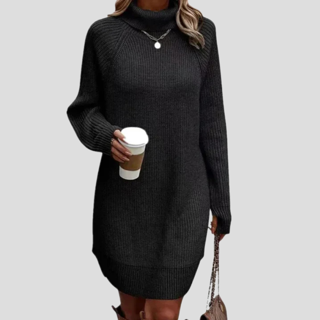 Women's Turtleneck Midi Sweater Dress