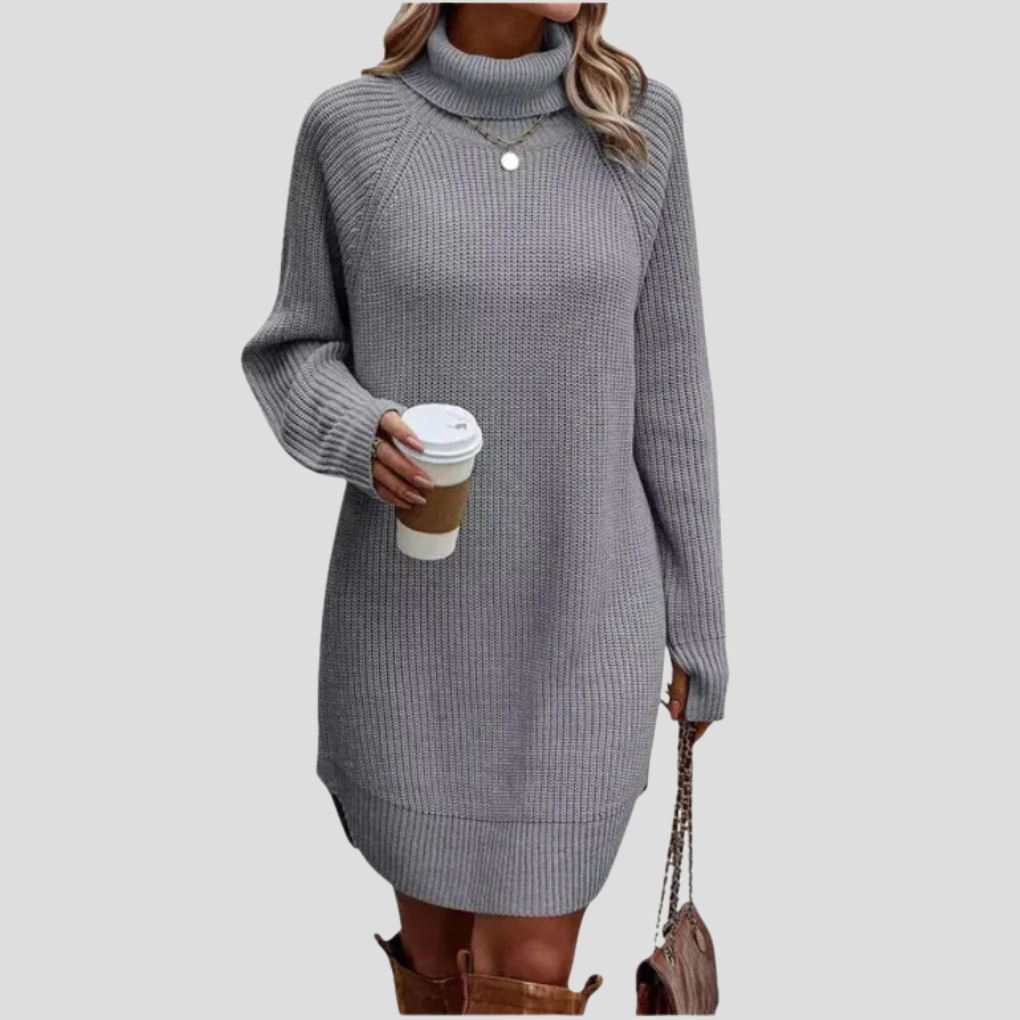 Women's Turtleneck Midi Sweater Dress