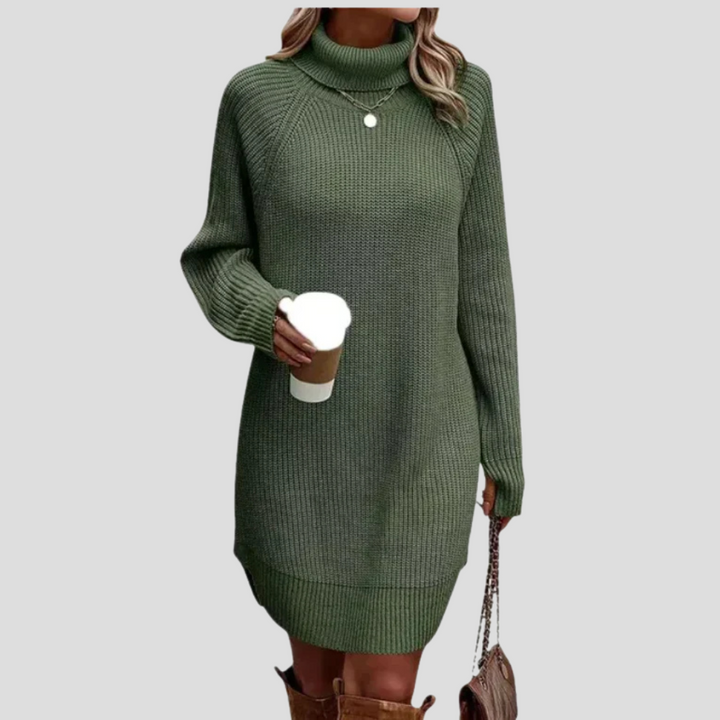 Women's Turtleneck Midi Sweater Dress