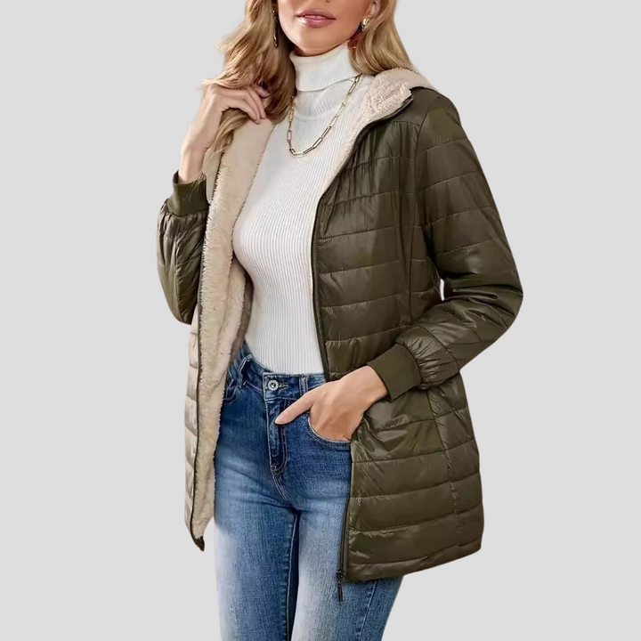 Women's Padded Winter Jacket with Hood