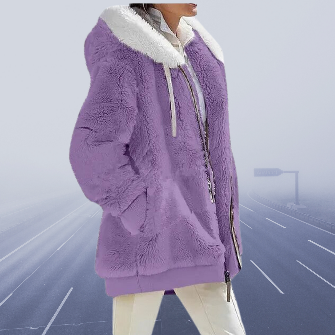 Women's Oversized Teddy Jacket with Hood