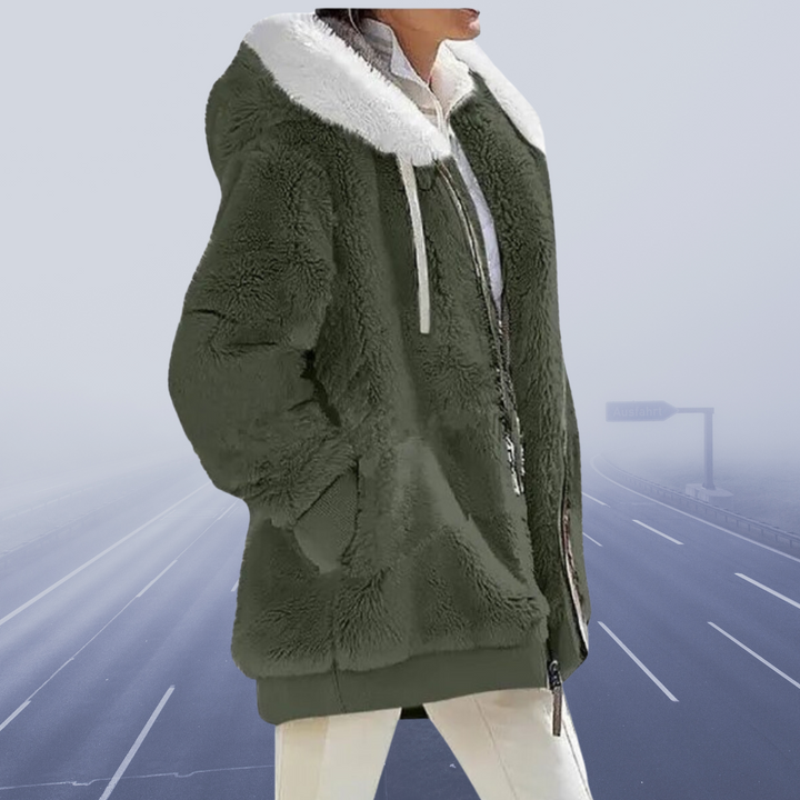 Women's Oversized Teddy Jacket with Hood