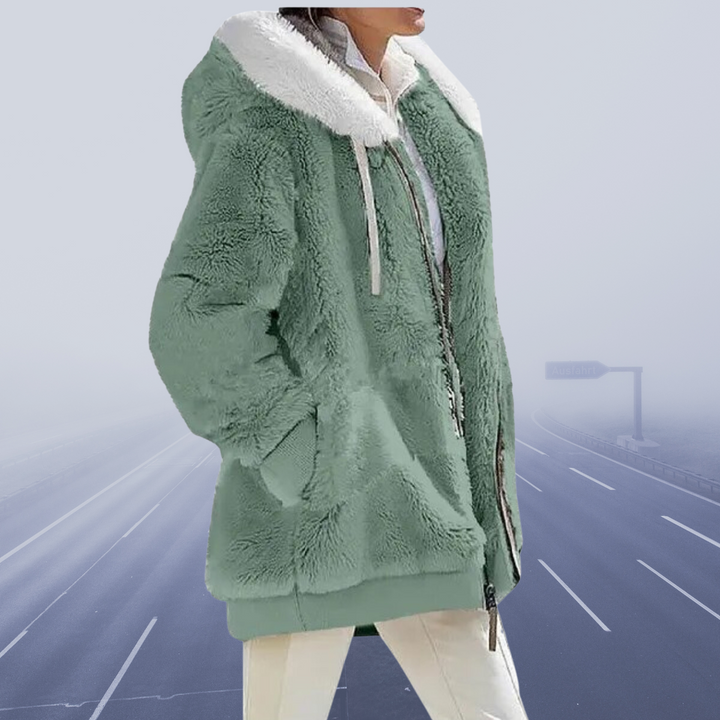 Women's Oversized Teddy Jacket with Hood