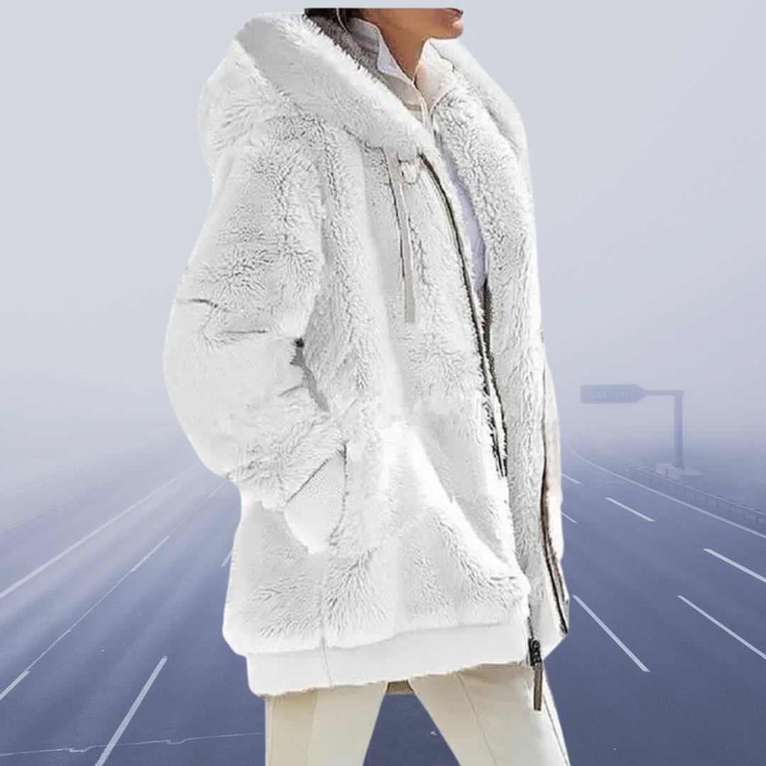 Women's Oversized Teddy Jacket with Hood
