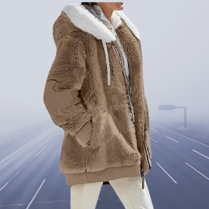 Women's Oversized Teddy Jacket with Hood