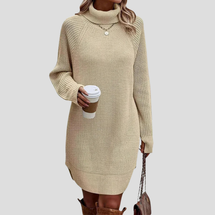 Women's Turtleneck Midi Sweater Dress