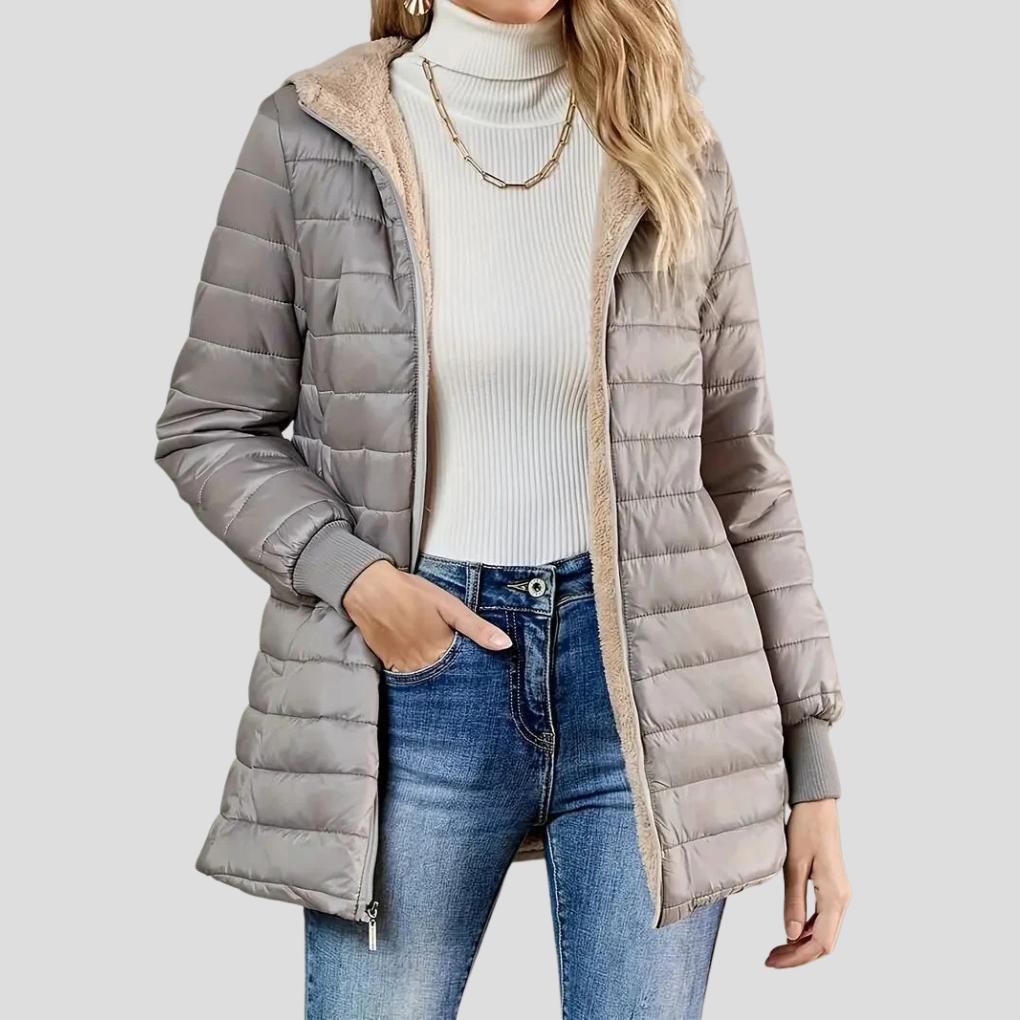 Women's Padded Winter Jacket with Hood