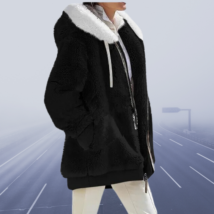 Women's Oversized Teddy Jacket with Hood