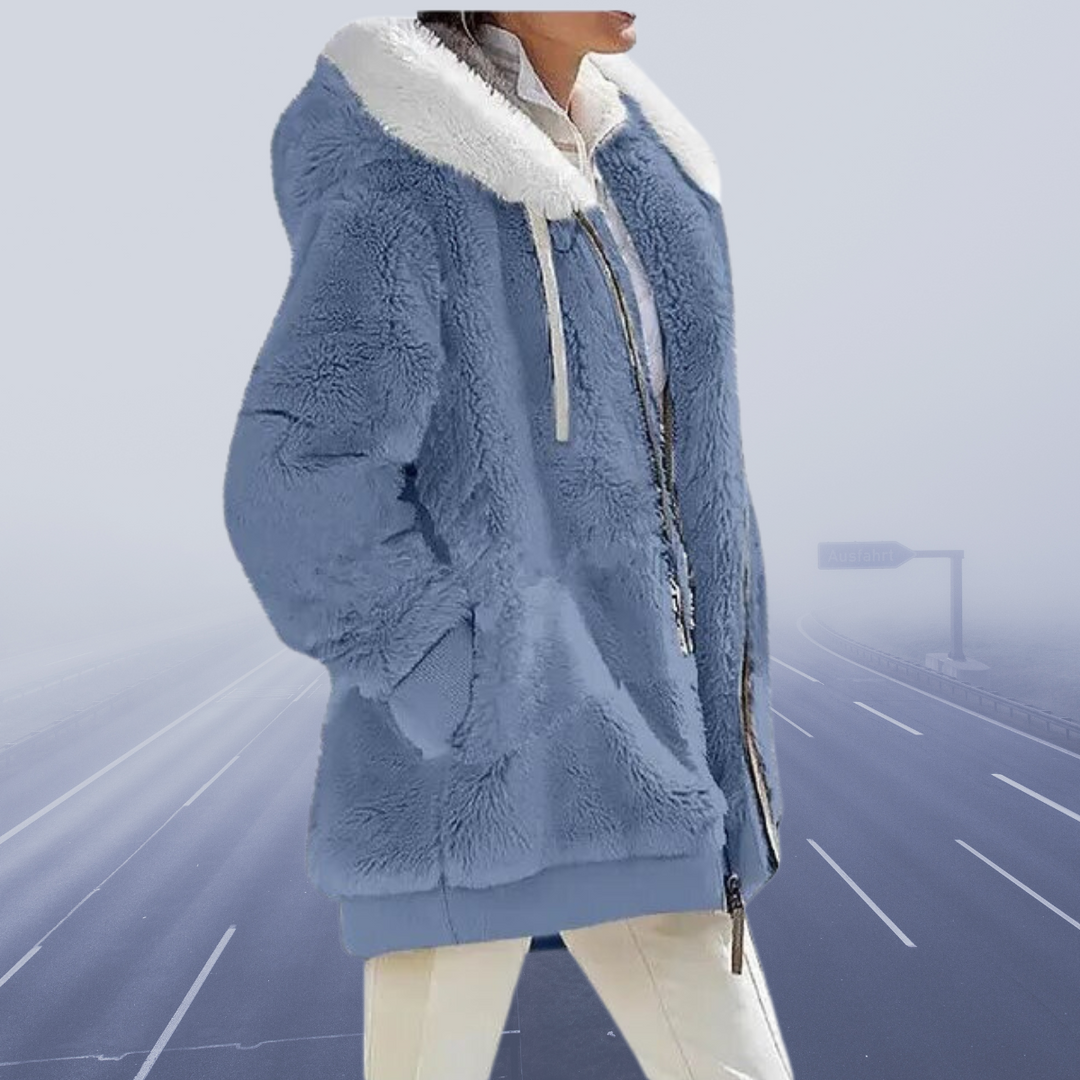 Women's Oversized Teddy Jacket with Hood