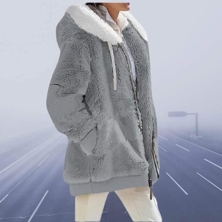 Women's Oversized Teddy Jacket with Hood