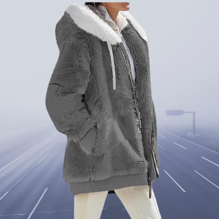 Women's Oversized Teddy Jacket with Hood