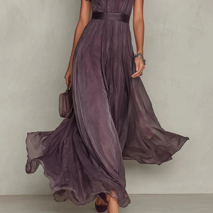 Women's Wedding Guest Chiffon Maxi Dress