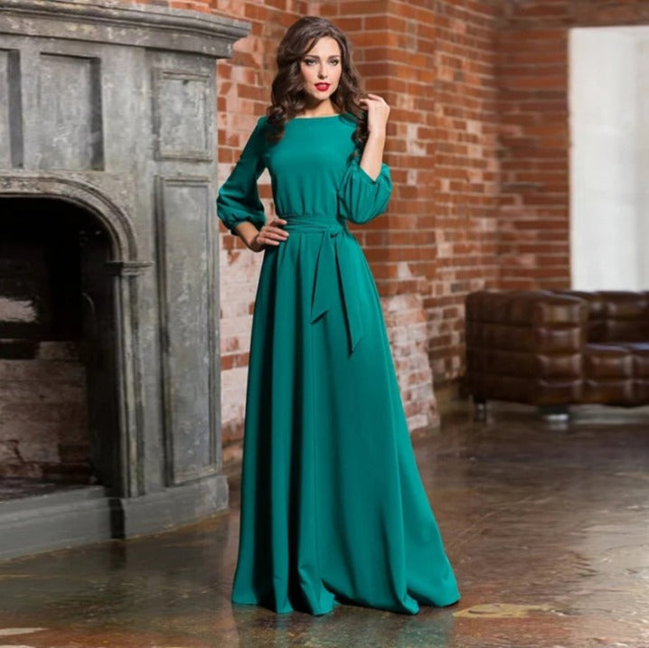 Stefania | Long Sleeve Maxi Evening Dress
