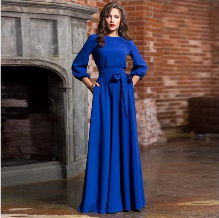 Stefania | Long Sleeve Maxi Evening Dress