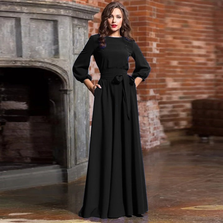 Stefania | Long Sleeve Maxi Evening Dress