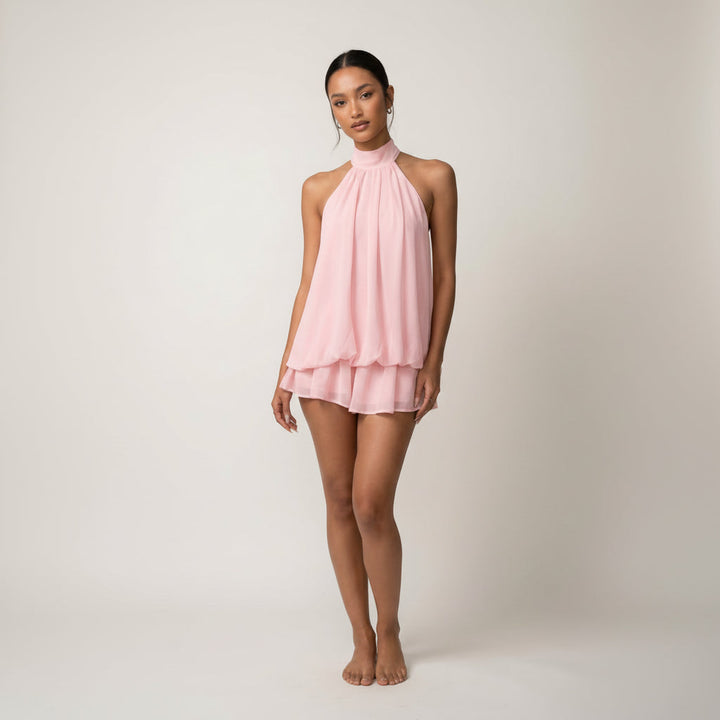 Women's Tie Back Polka Dot Mini Dress