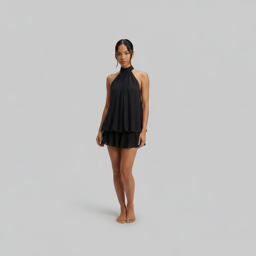 Women's Tie Back Polka Dot Mini Dress