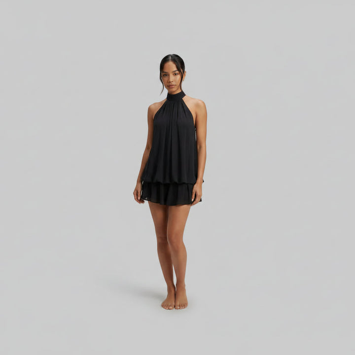 Women's Tie Back Polka Dot Mini Dress