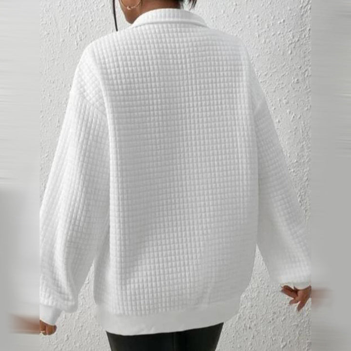 Women's Quilted Half-Zip Jumper with Stand Collar