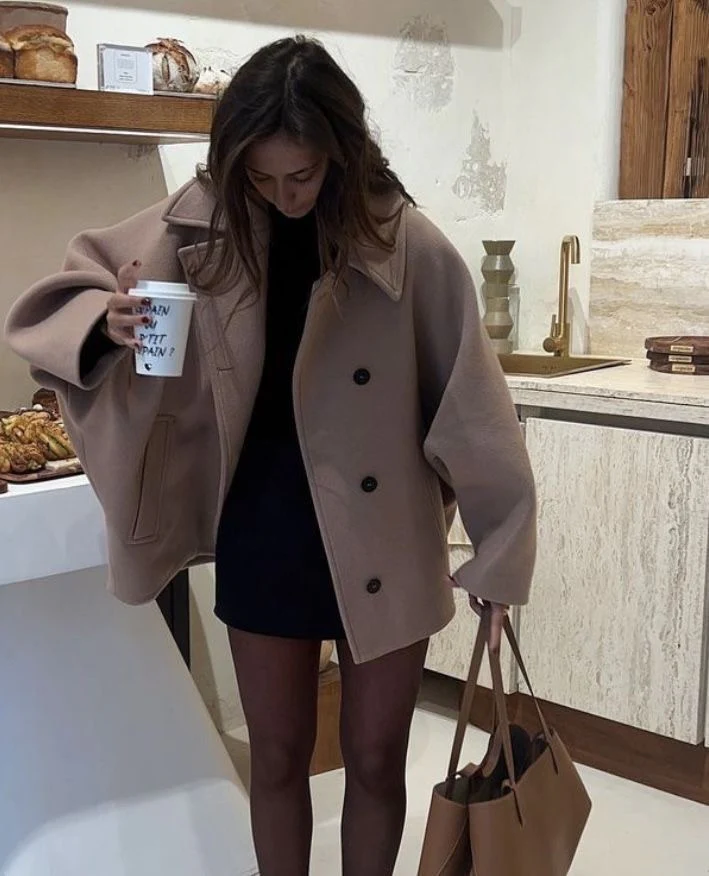 Manteau en laine oversize pour femme