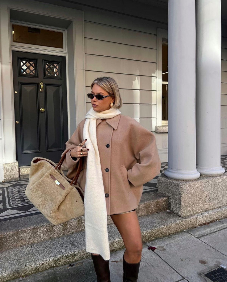 Manteau en laine oversize pour femme