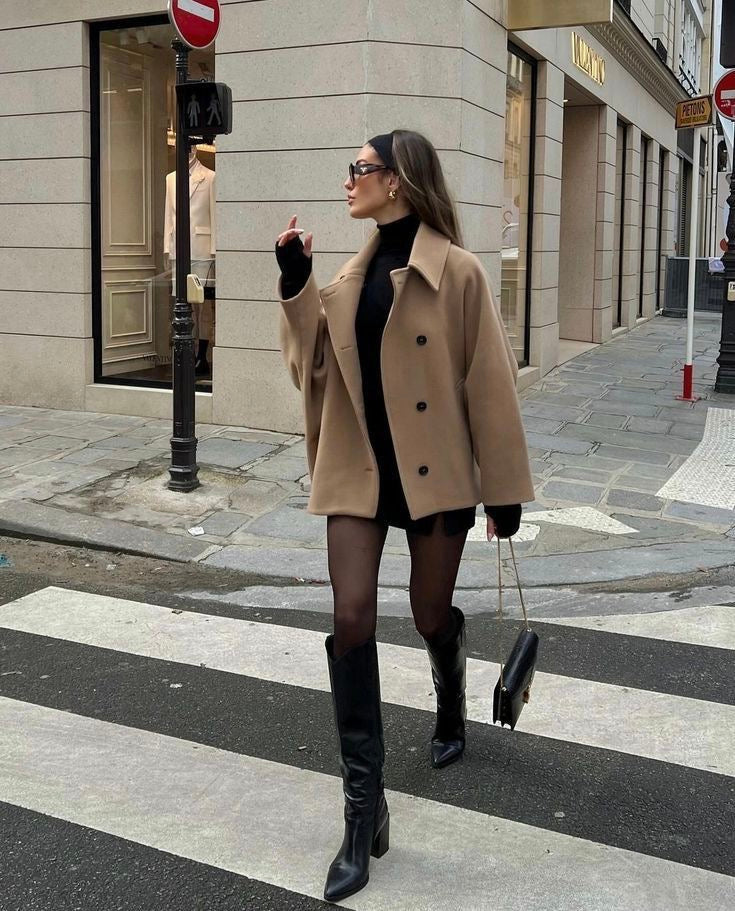 Manteau en laine oversize pour femme