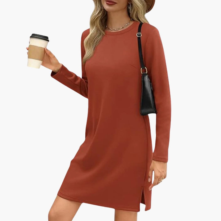 Danuta | Straight Mini Dress with Long Sleeves