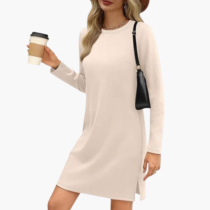 Danuta | Straight Mini Dress with Long Sleeves