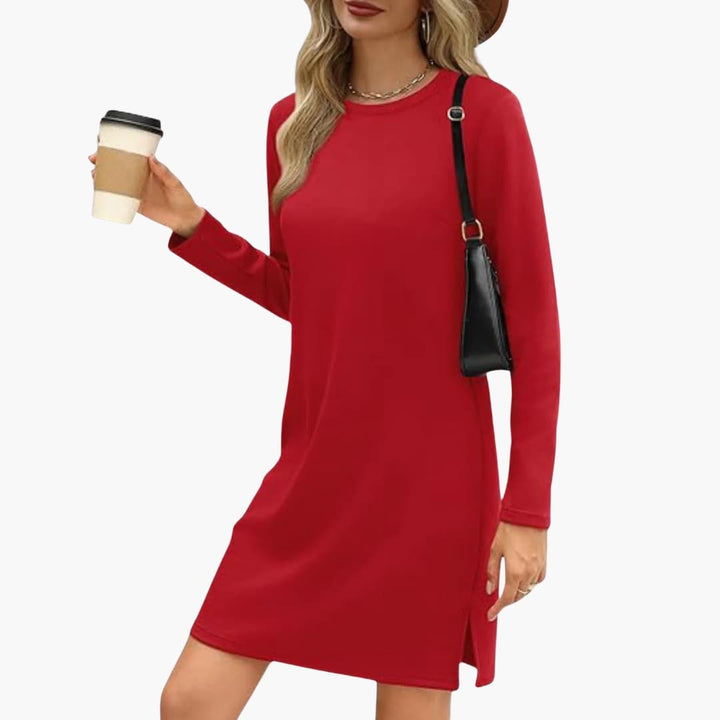 Danuta | Straight Mini Dress with Long Sleeves