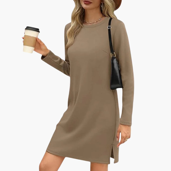 Danuta | Straight Mini Dress with Long Sleeves