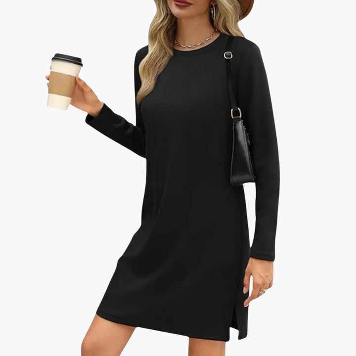 Danuta | Straight Mini Dress with Long Sleeves