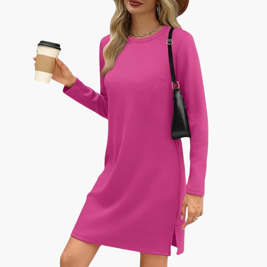 Danuta | Straight Mini Dress with Long Sleeves