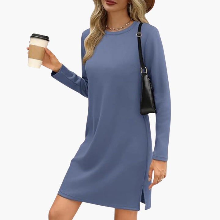 Danuta | Straight Mini Dress with Long Sleeves