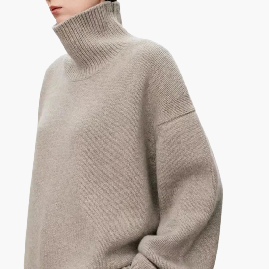 Women's Oversized High-Neck Jumper with Long Sleeves