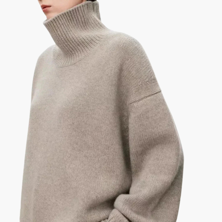 Women's Oversized High-Neck Jumper with Long Sleeves