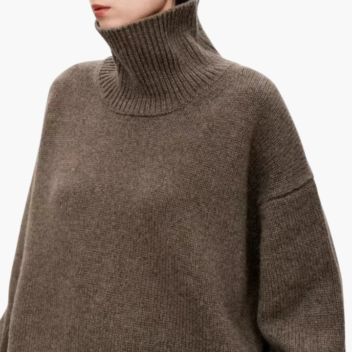 Women's Oversized High-Neck Jumper with Long Sleeves