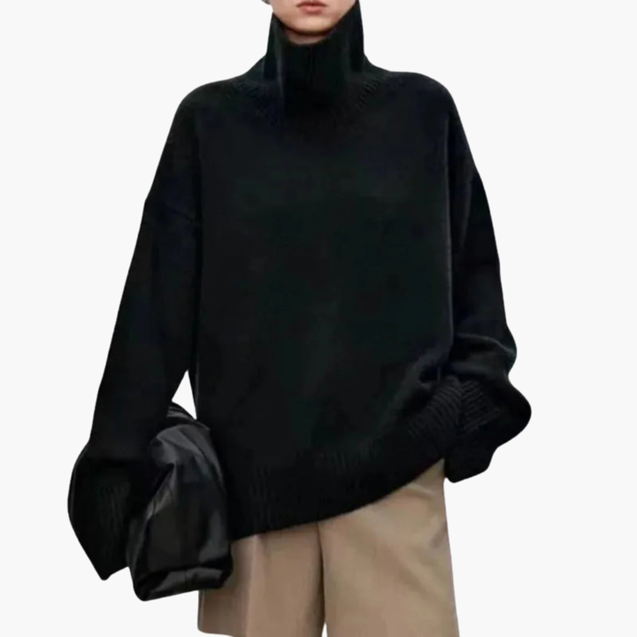 Women's Oversized High-Neck Jumper with Long Sleeves