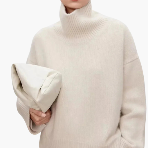 Women's Oversized High-Neck Jumper with Long Sleeves