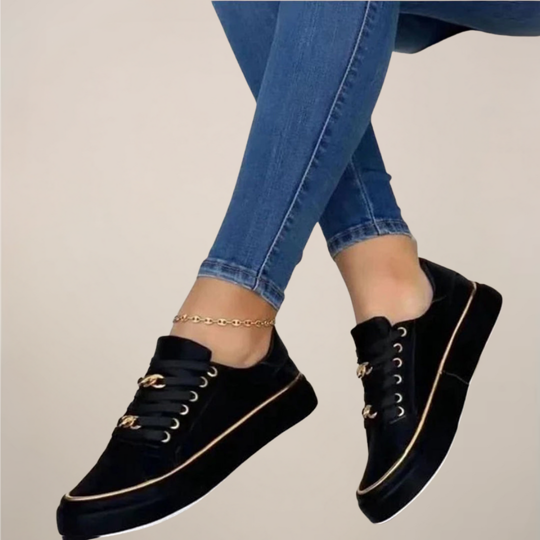 Women's Sneakers Gold Accents Casual