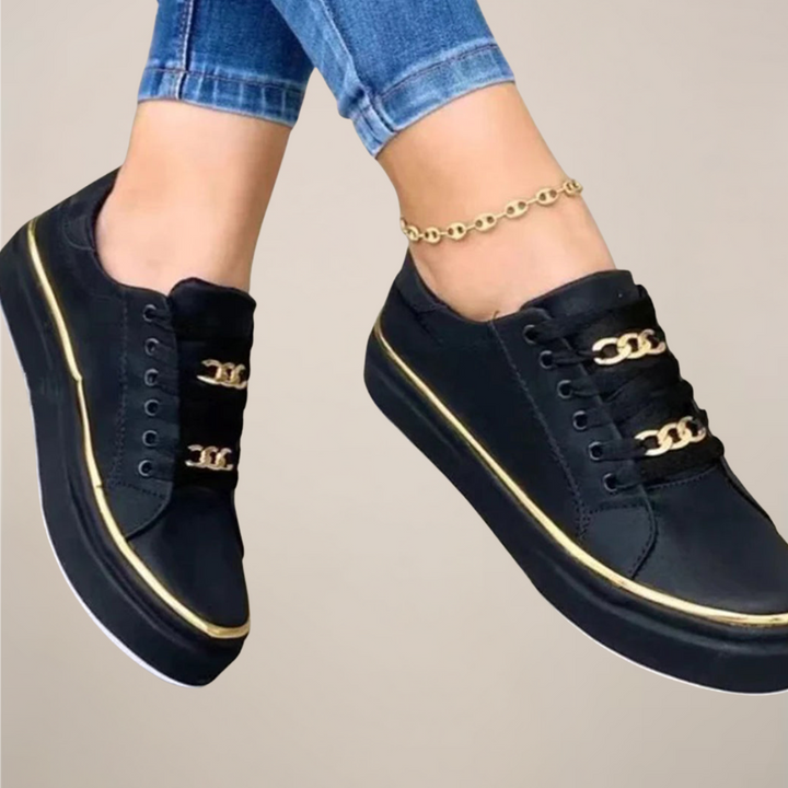 Women's Sneakers Gold Accents Casual