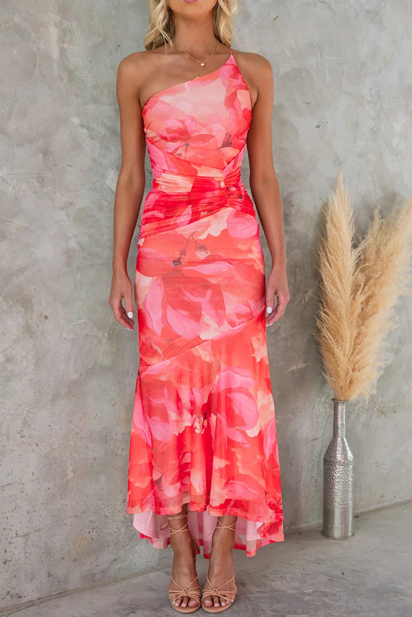 One-Shoulder Midi Wedding Dress