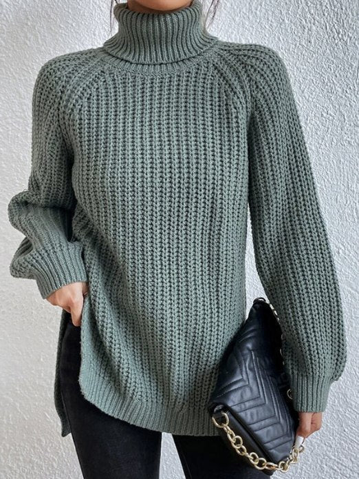Women's Roll Neck Jumper with Long Sleeves