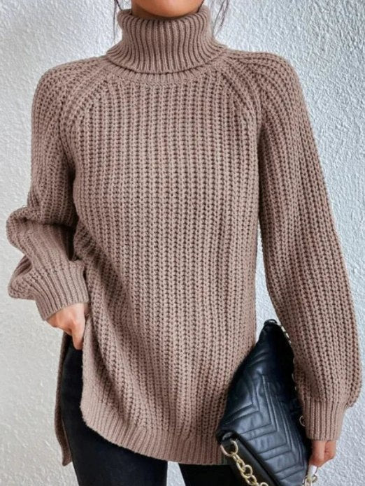 Women's Roll Neck Jumper with Long Sleeves