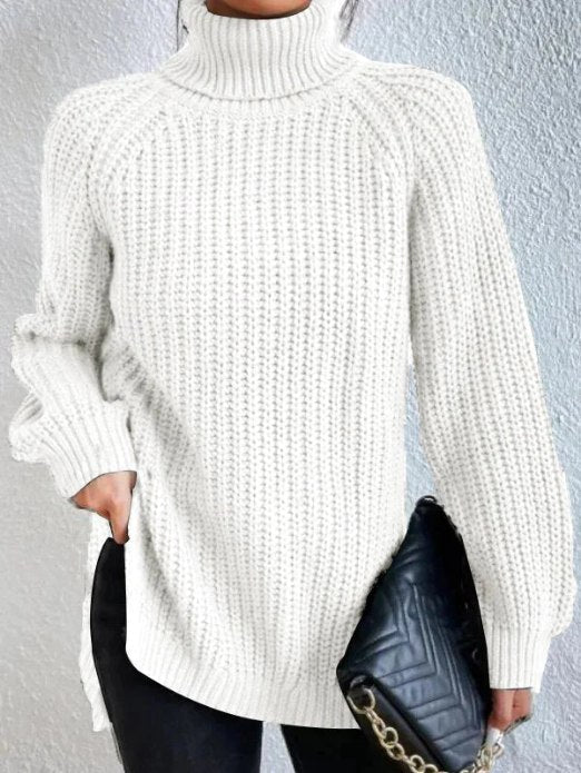 Women's Roll Neck Jumper with Long Sleeves