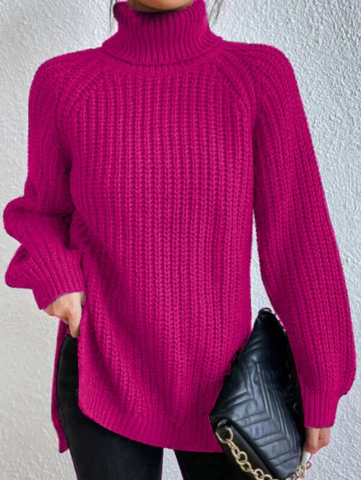 Women's Roll Neck Jumper with Long Sleeves