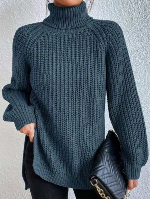 Women's Roll Neck Jumper with Long Sleeves