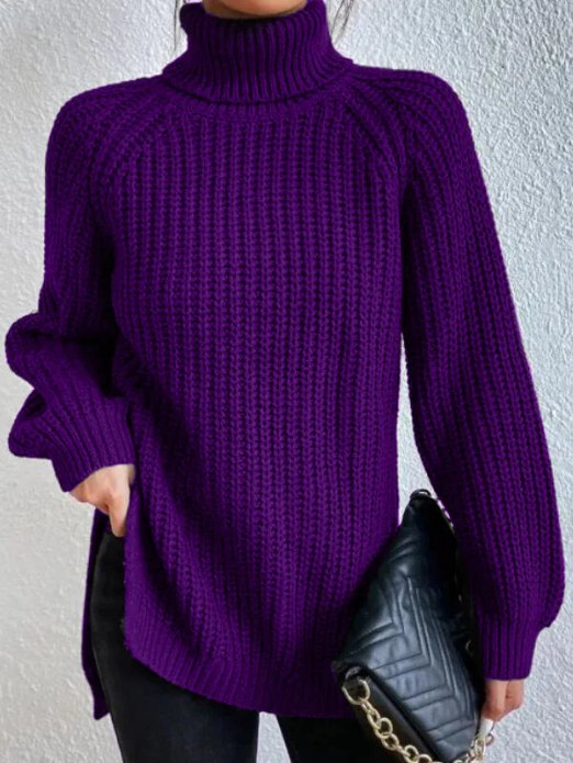 Women's Roll Neck Jumper with Long Sleeves