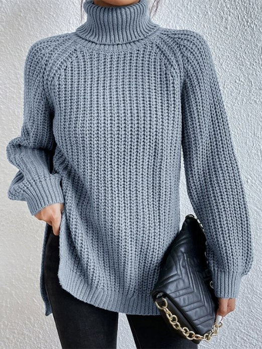 Women's Roll Neck Jumper with Long Sleeves