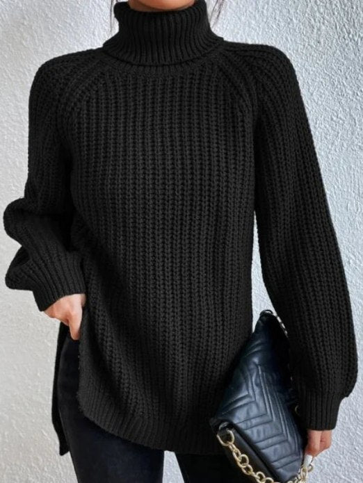 Women's Roll Neck Jumper with Long Sleeves